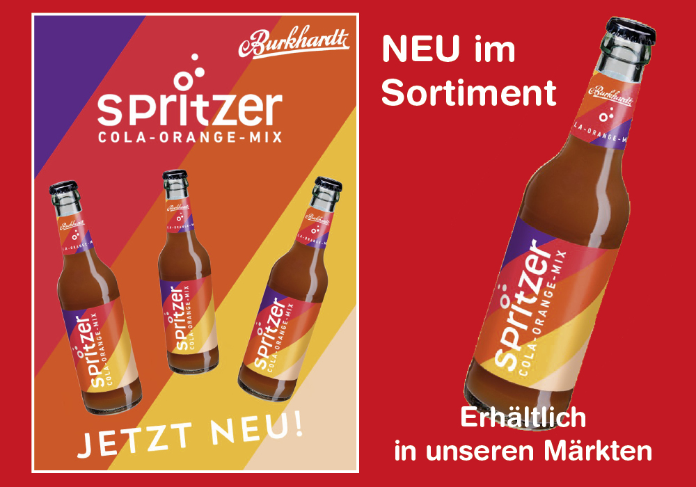 Neu im Sortiment bei Drinkscout 24 Burkhardt Spritzer Cola-Orange